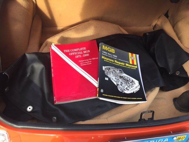 1977 vermillion MG MGB Convertible