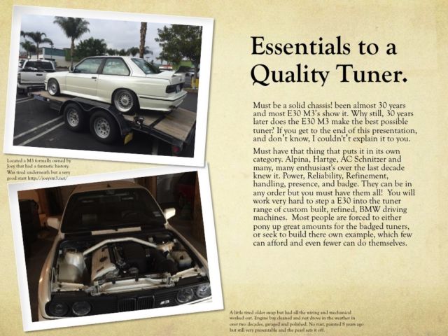 1989 White custom BMW M3 Coupe