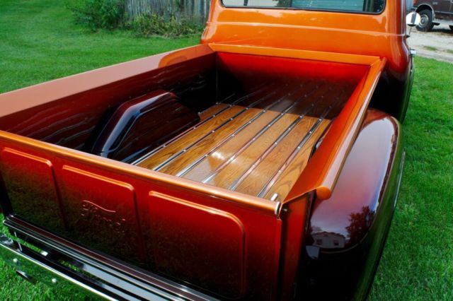1953 custom atomic orange fade to candy cherry, to blk. Ford F-100