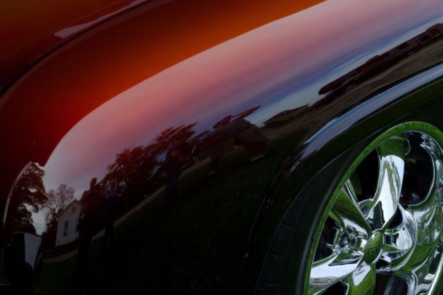 1953 custom atomic orange fade to candy cherry, to blk. Ford F-100