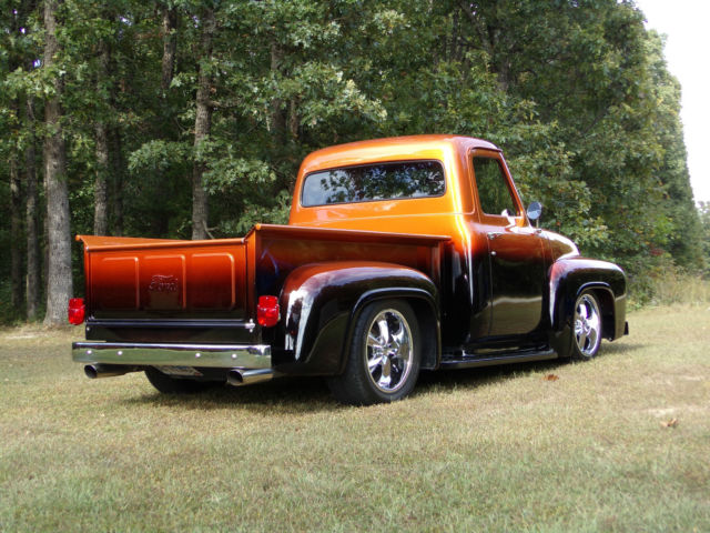 1953 custom atomic orange fade to candy cherry, to blk. Ford F-100