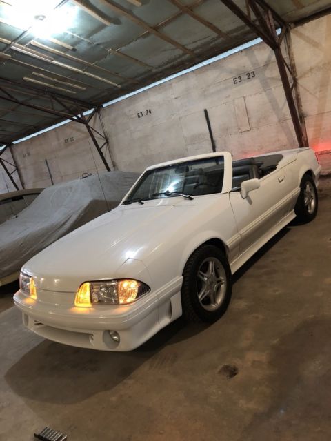1988 White Ford Mustang Convertible