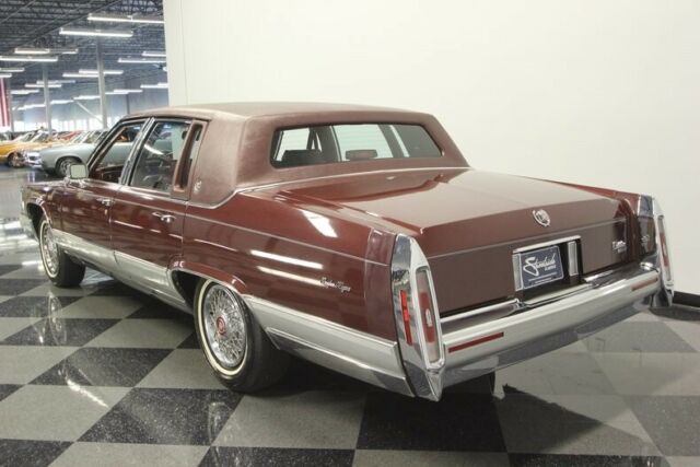 1990 Red Cadillac Brougham Sedan