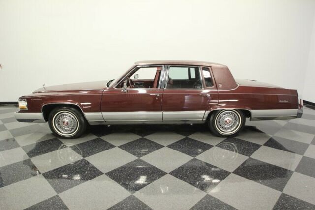 1990 Red Cadillac Brougham Sedan