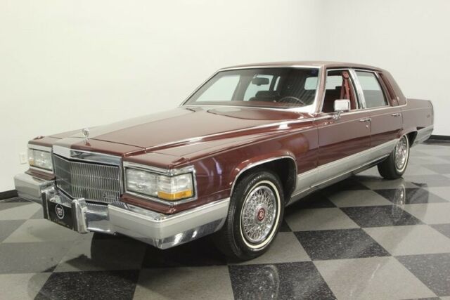 1990 Red Cadillac Brougham Sedan