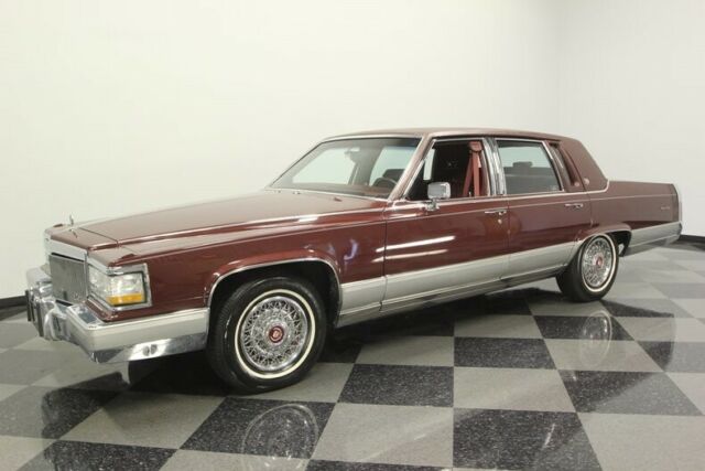 1990 Red Cadillac Brougham Sedan