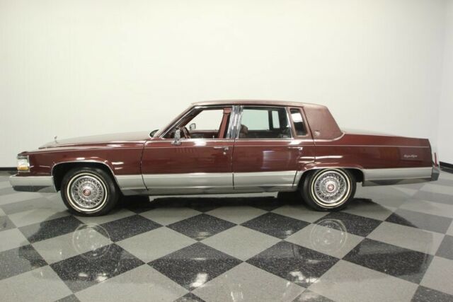 1990 Red Cadillac Brougham Sedan