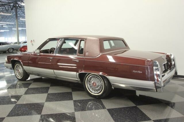 1990 Red Cadillac Brougham Sedan