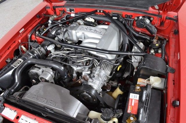 1993 Red Ford Mustang Convertible