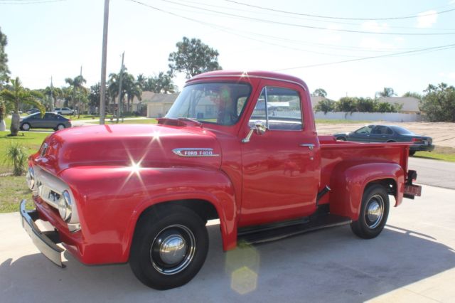 1953 Red Ford F-100 Standard Cab Pickup