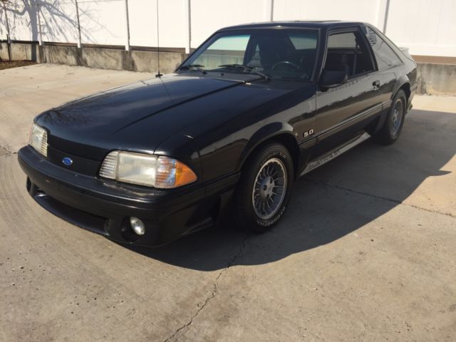 1990 Black Ford Mustang Hatchback