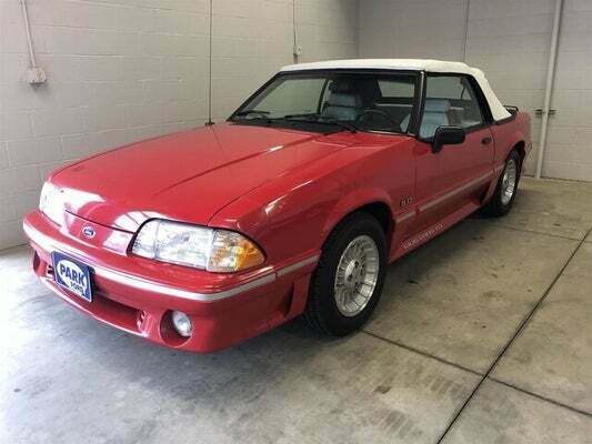 1990 Red Ford Mustang Convertible