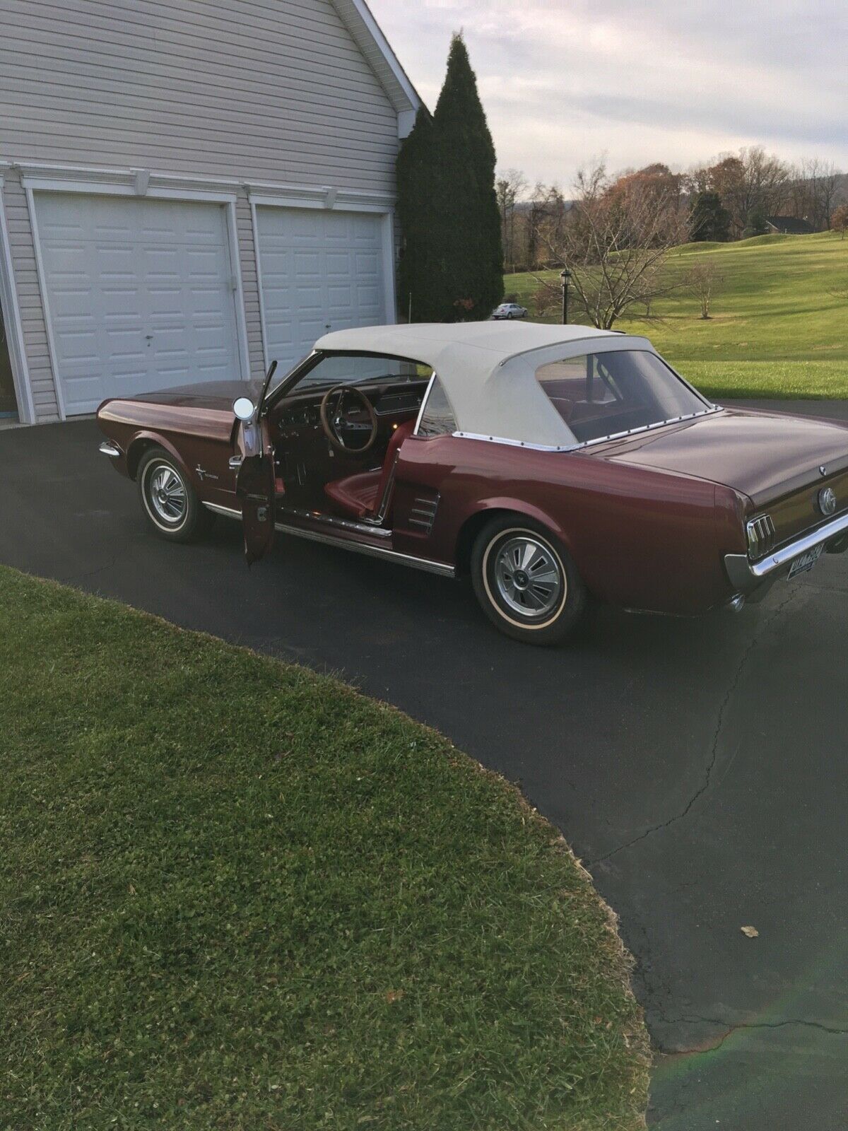 1966 Burgundy Ford Mustang Convertible