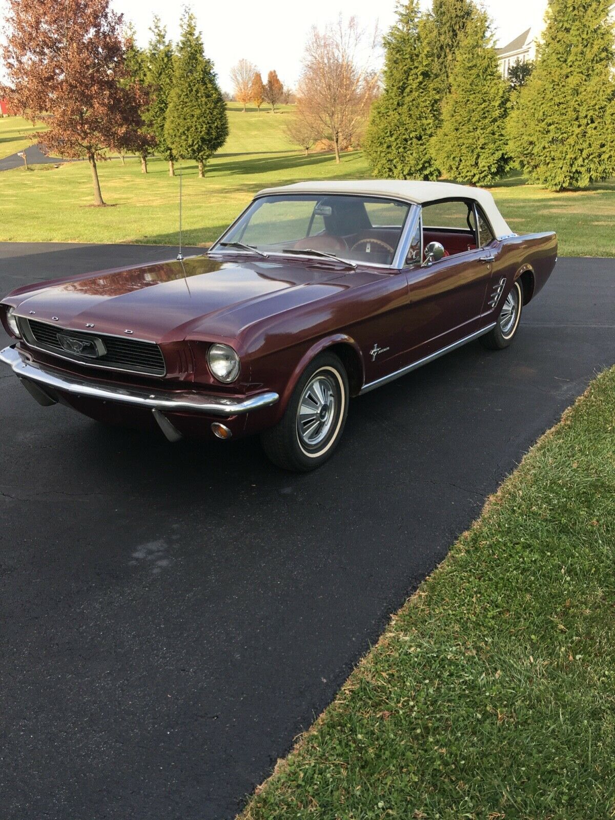 1966 Burgundy Ford Mustang Convertible