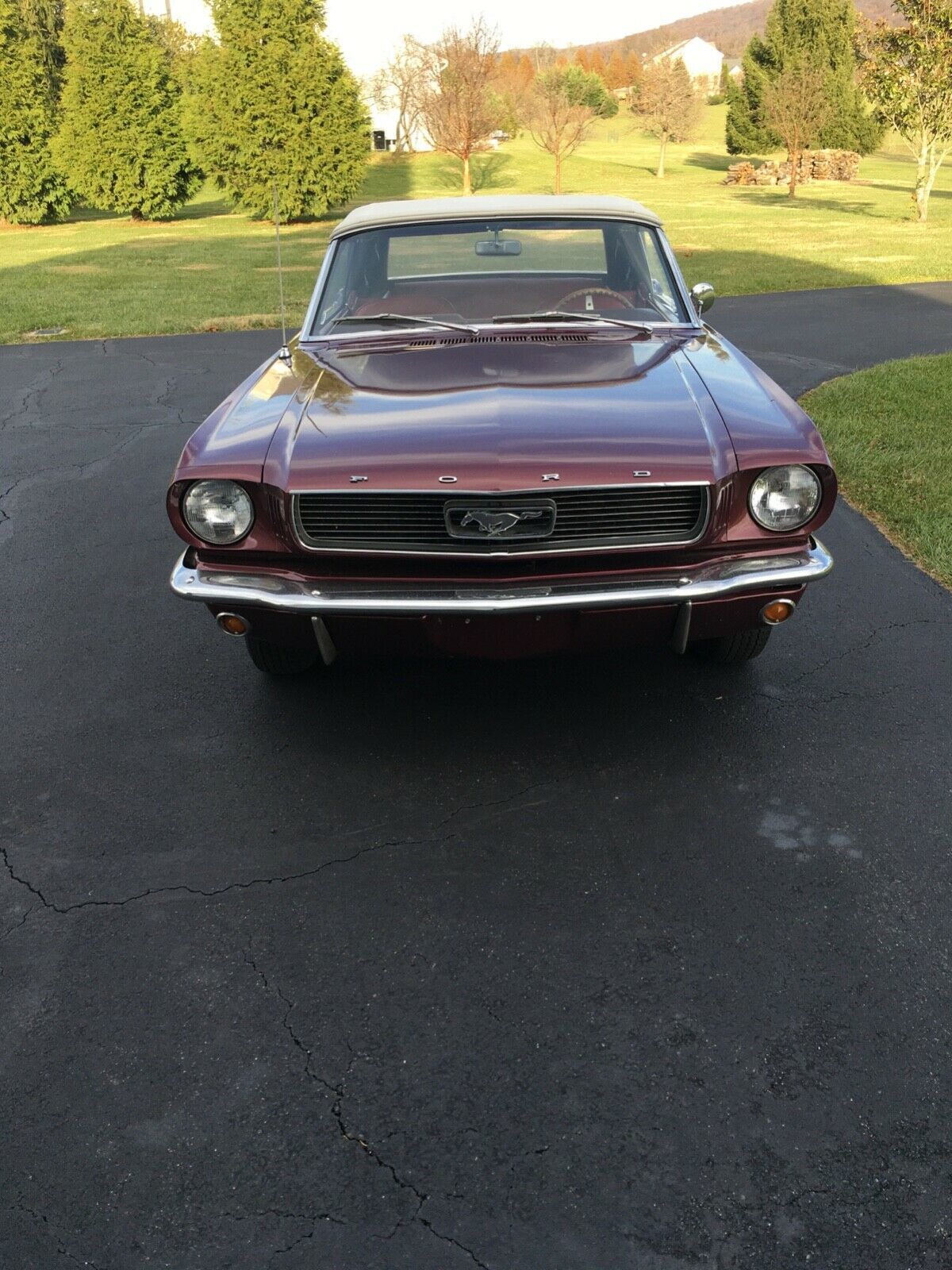1966 Burgundy Ford Mustang Convertible