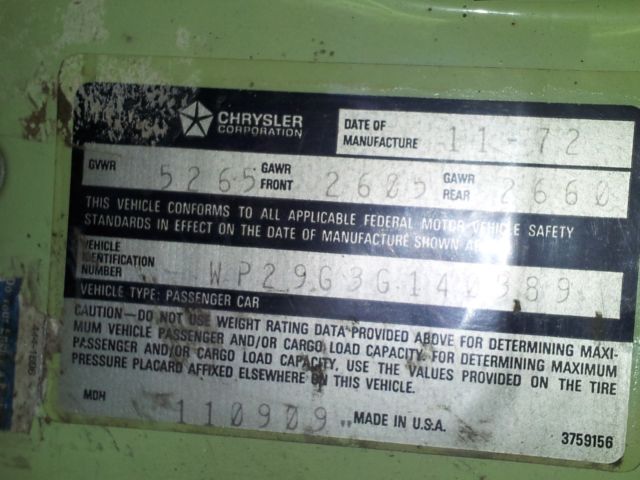 1973 Green Dodge Charger Coupe