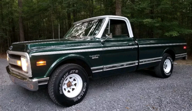 1970 Green/white Chevrolet C-10 Standard Cab Pickup