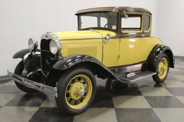 1930 Yellow Ford Model A Coupe