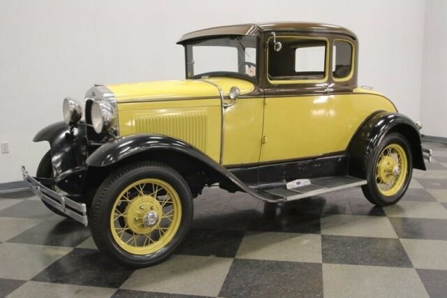 1930 Yellow Ford Model A Coupe
