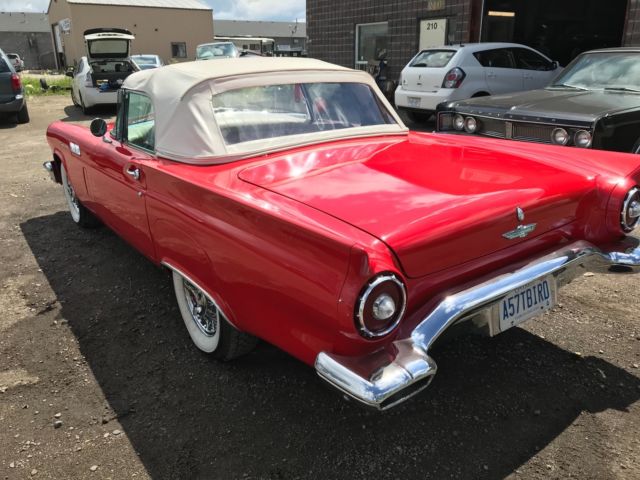 1957 Red Ford Thunderbird Convertible