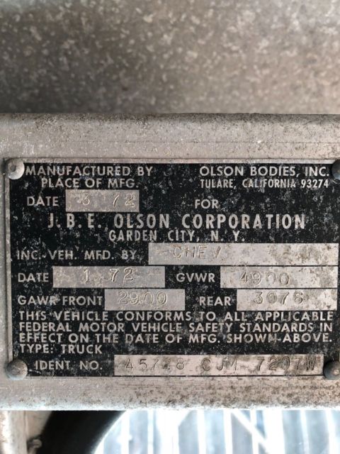 1972 Chevrolet Other Olsen - Rare