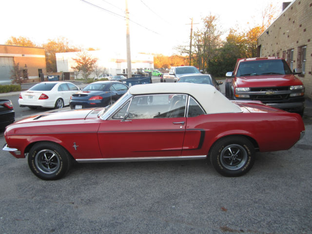 1968 Red Ford Mustang Convertible