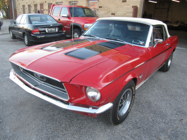1968 Red Ford Mustang Convertible