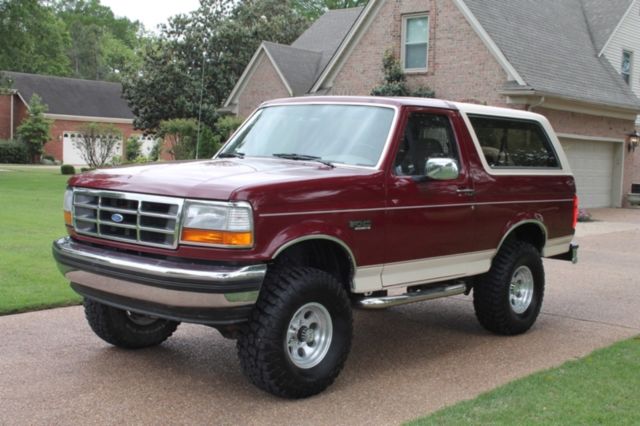 1993 Burgundy Ford Bronco