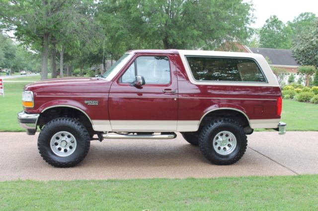 1993 Burgundy Ford Bronco