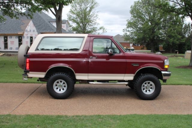 1993 Burgundy Ford Bronco