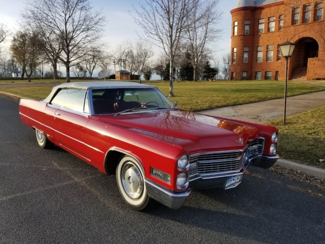 1966 red Cadillac DeVille Convertible