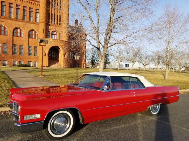 1966 red Cadillac DeVille Convertible