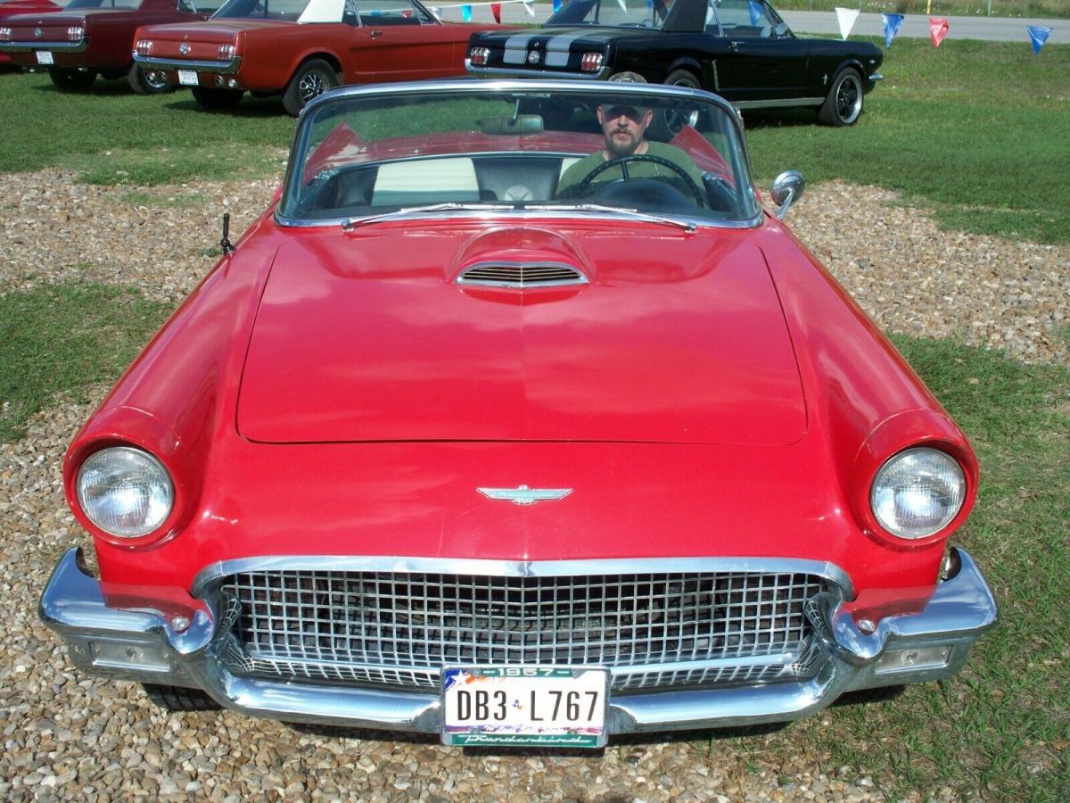 1957 Red Ford Thunderbird Convertible