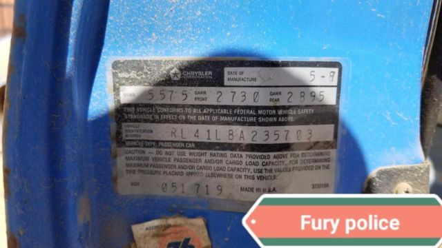 1978 Blue Plymouth Fury Sedan