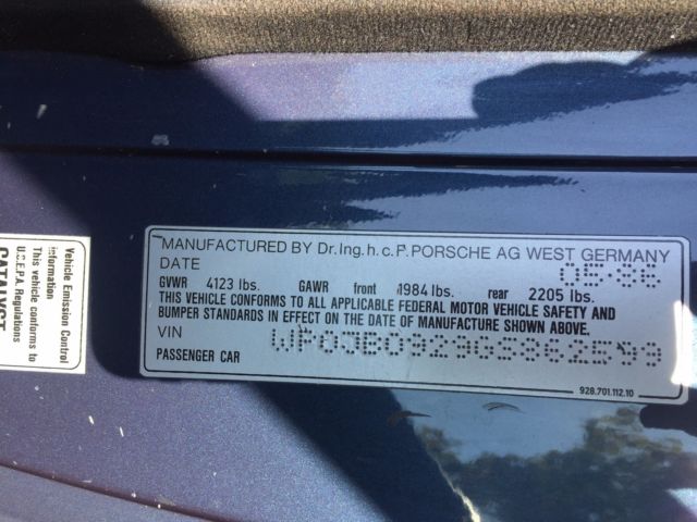 1986 Blue Porsche 928 Coupe