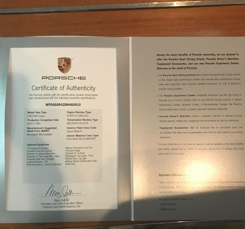 1983 White Porsche 944