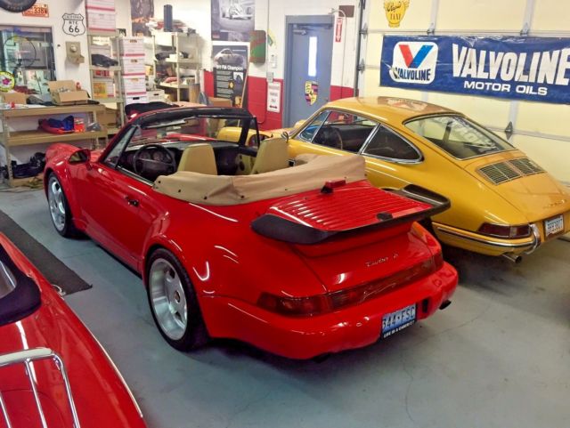 1990 red Porsche 911 Convertible
