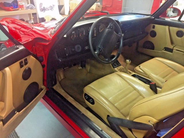 1990 red Porsche 911 Convertible