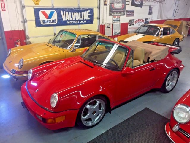 1990 red Porsche 911 Convertible