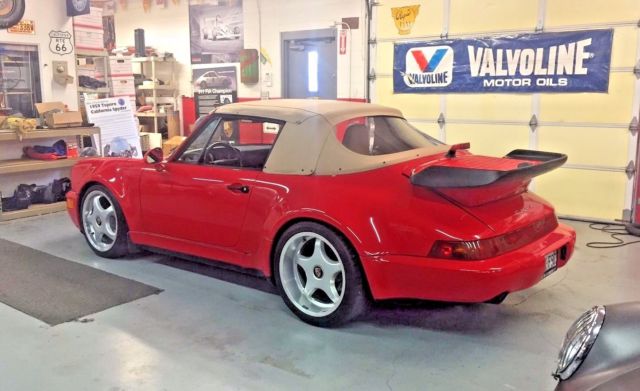 1990 red Porsche 911 Convertible