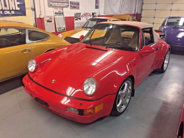 1990 red Porsche 911 Convertible