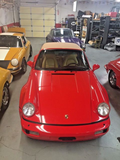1990 red Porsche 911 Convertible