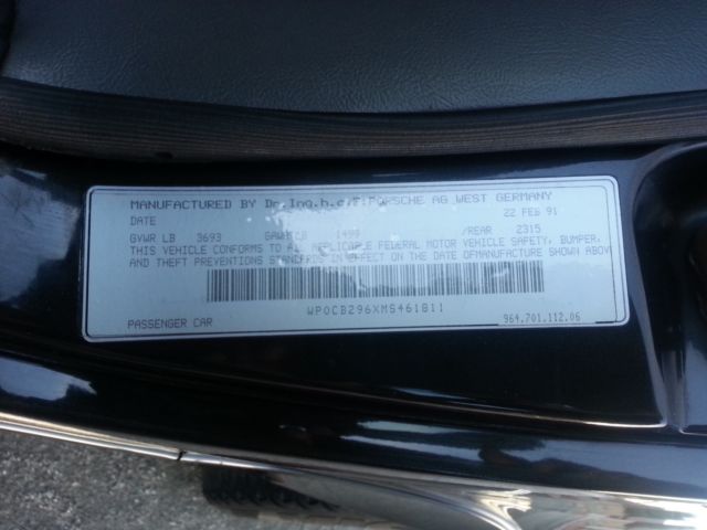 1991 Black Porsche 911 Convertible