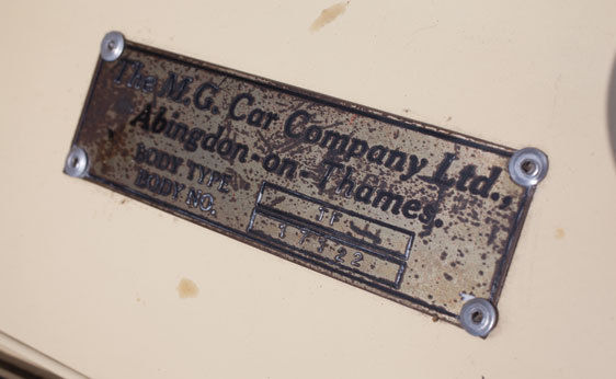 1954 Primrose yellow MG T-Series Roadster