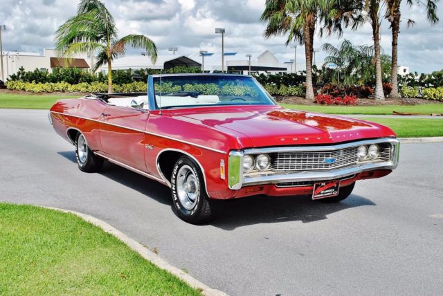 1969 Red Chevrolet Impala Convertible