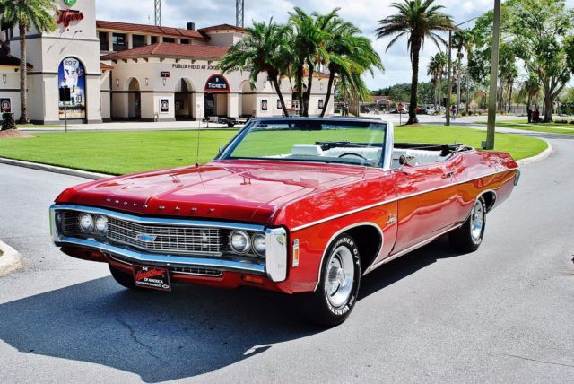 1969 Red Chevrolet Impala Convertible