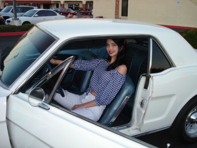 1966 White Ford Mustang 2DR