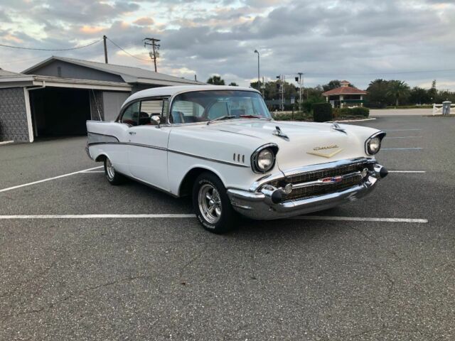 1957 White Chevrolet Bel Air/150/210 Coupe