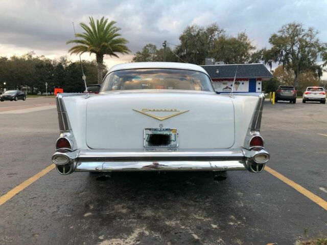 1957 White Chevrolet Bel Air/150/210 Coupe