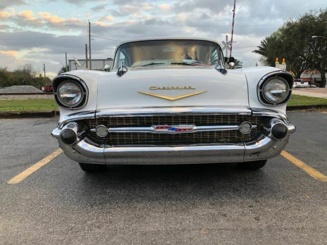 1957 White Chevrolet Bel Air/150/210 Coupe